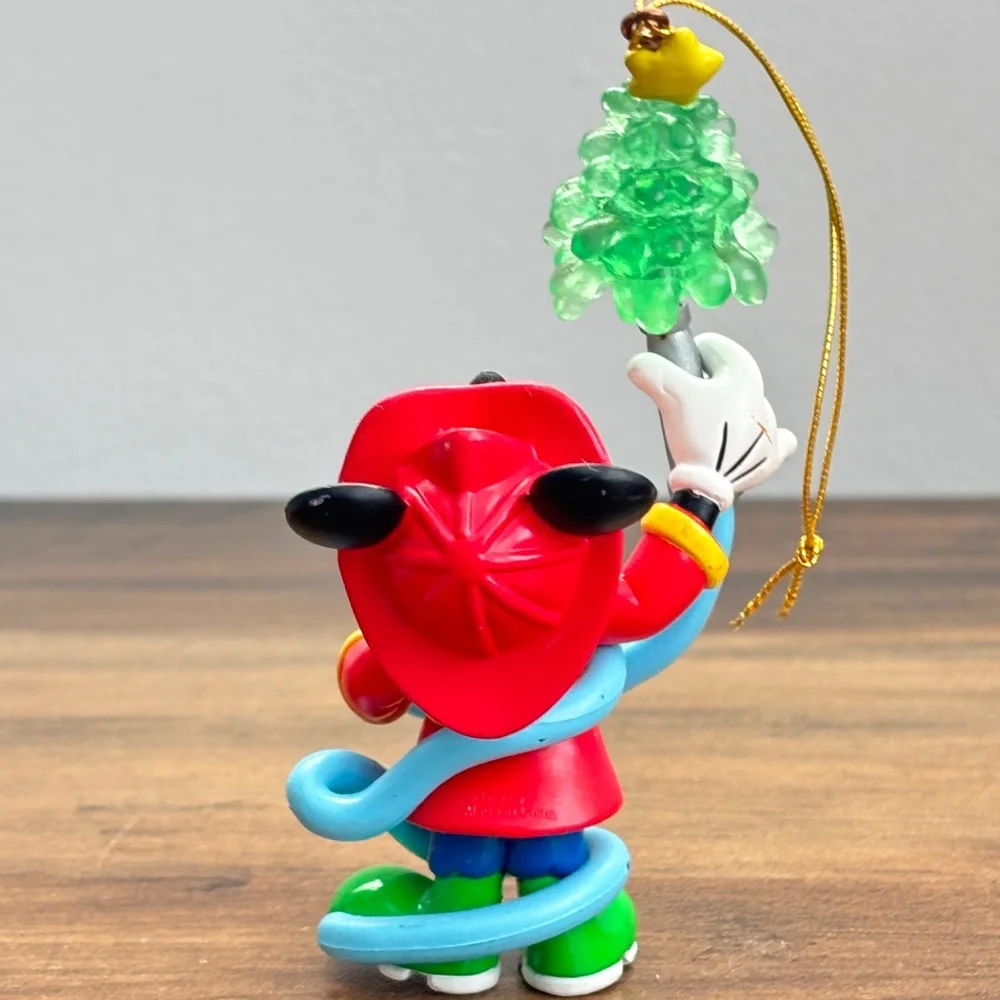 VINTAGE Disney Mickey Mouse Firefighter Man Hose Christmas Tree Ornament Enesco